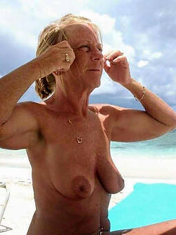 naughty grandma on the beach